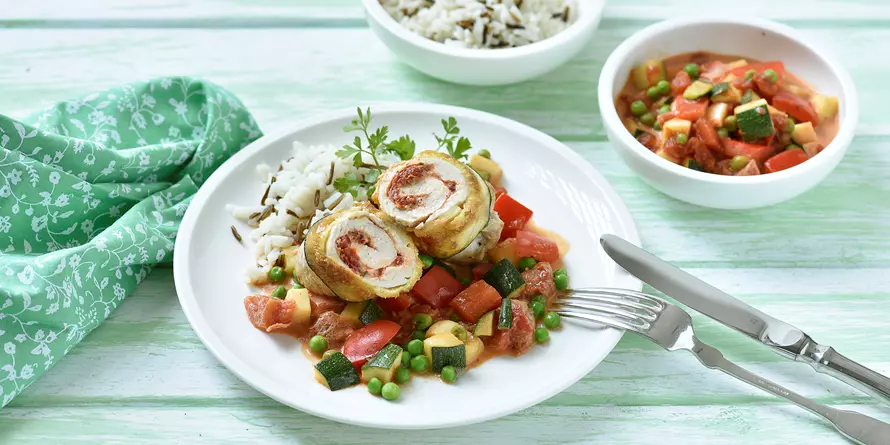 Putenröllchen Mit Frischkäsefüllung Putenröllchen Mit Frischkäsefüllung