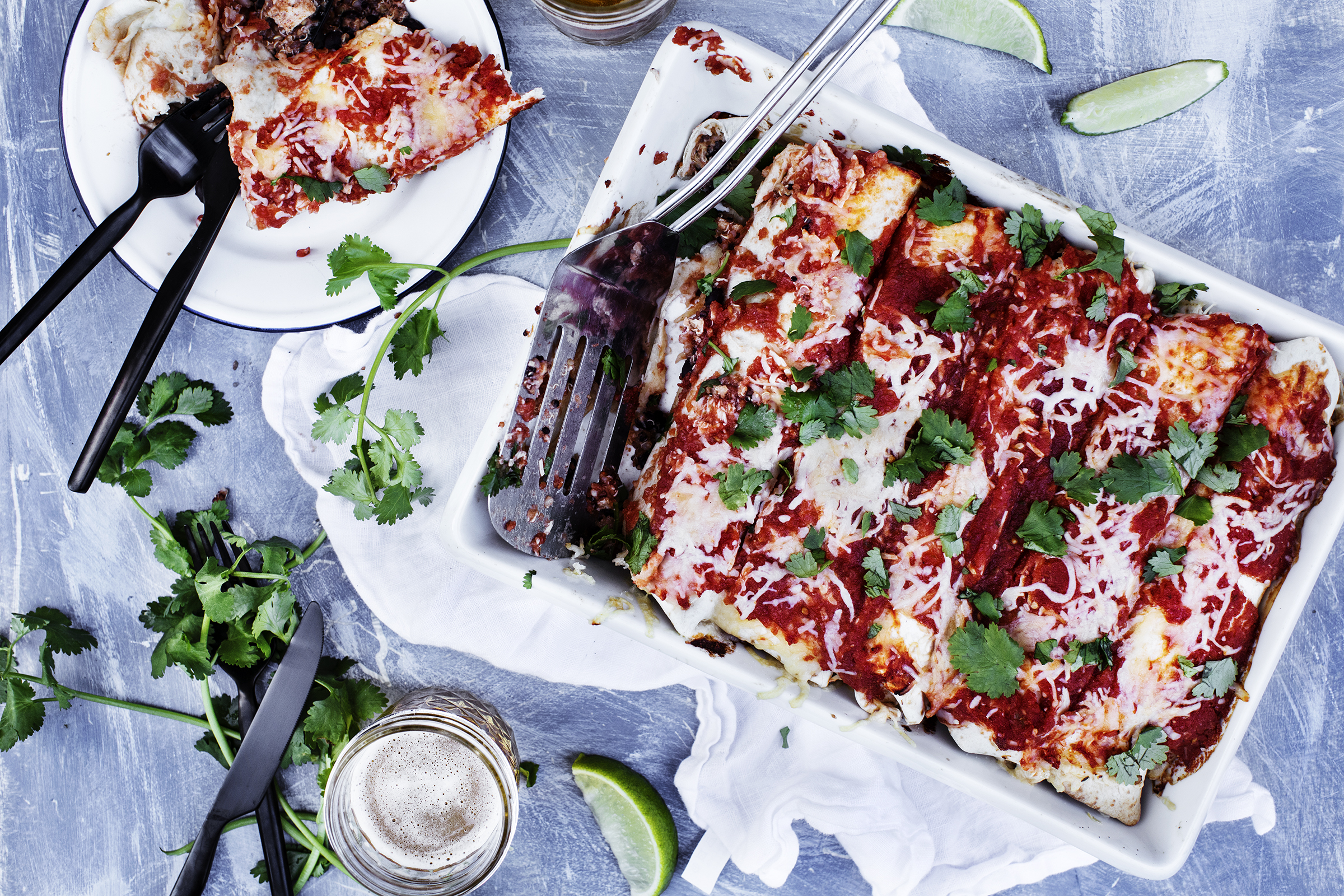 Sprøde enchiladas med kylling