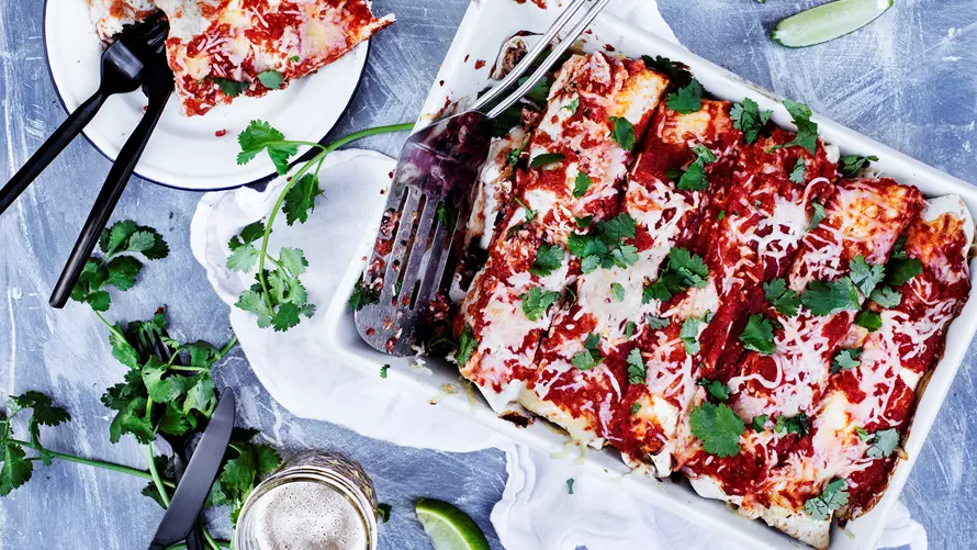 Sprøde enchiladas med kylling