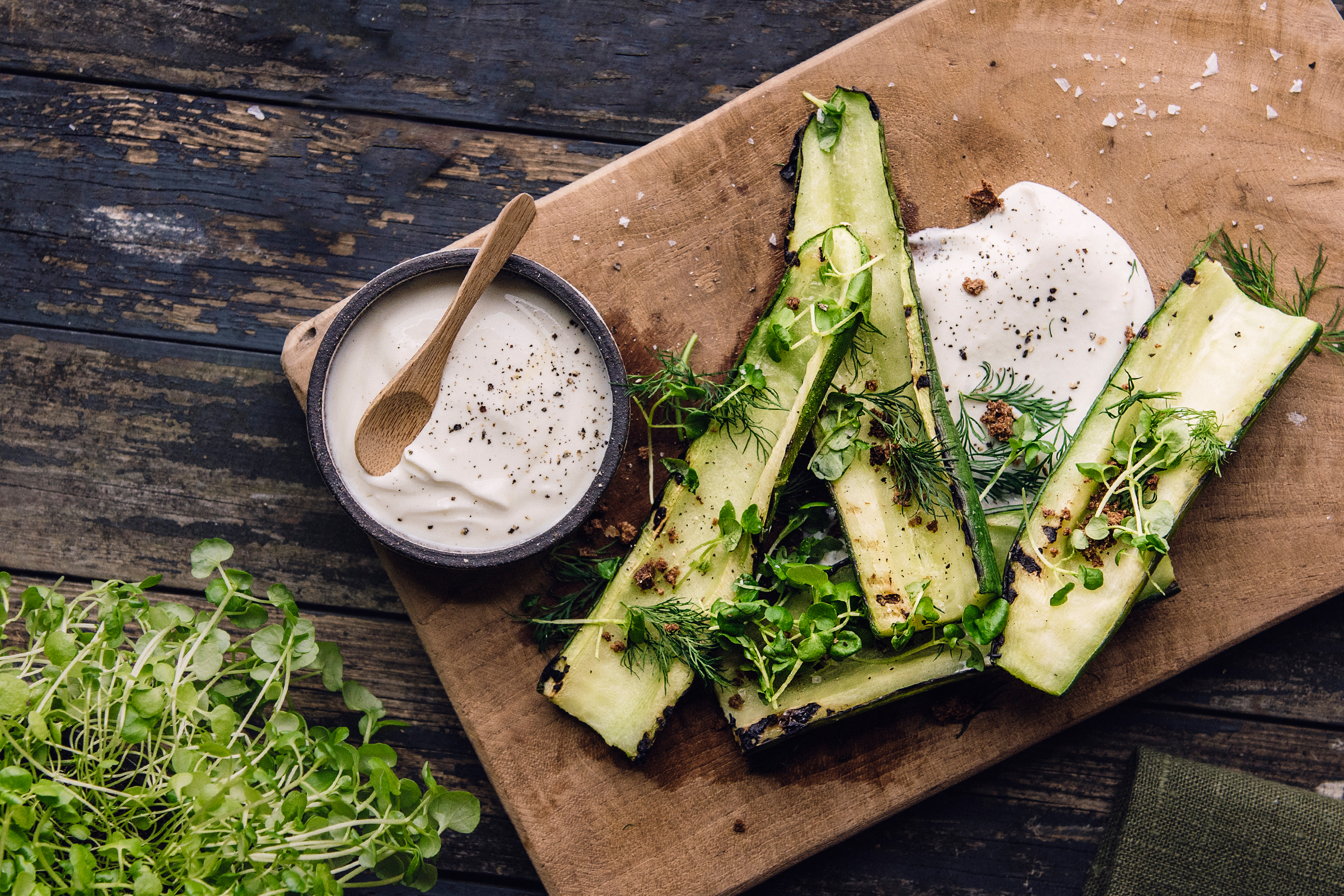 Gegrillte Gurke Mit Skyr