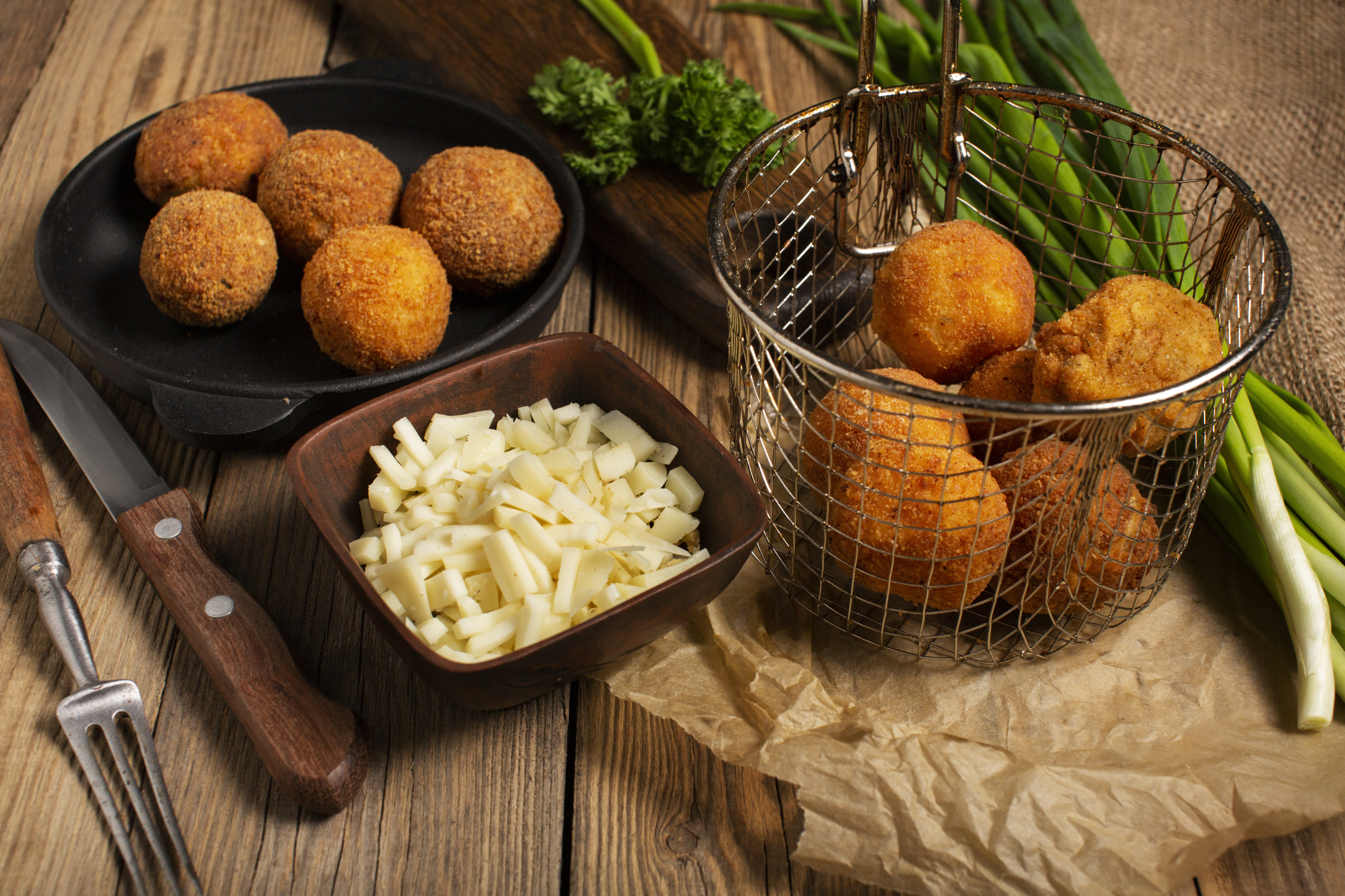 Delicious Food Croquettes High Angle