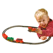 Deko-Weihnachtszug auf Schienen