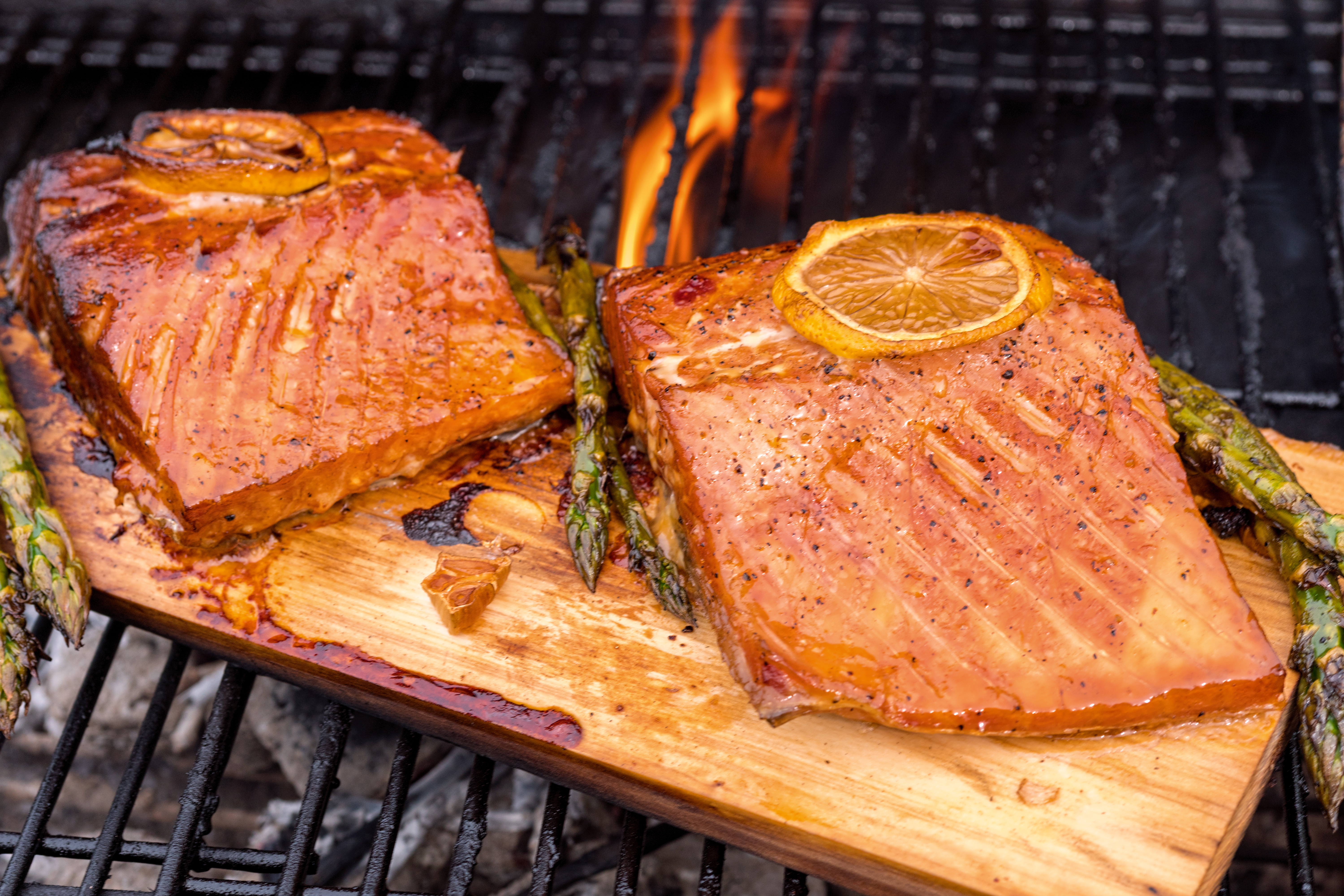 Cedar Plank Salmon With Lemon Grill