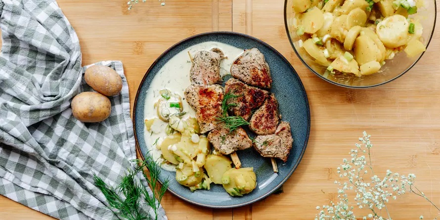 Rezept Sommerliche Schweinefiletspieße Rezept Sommerliche Schweinefiletspieße