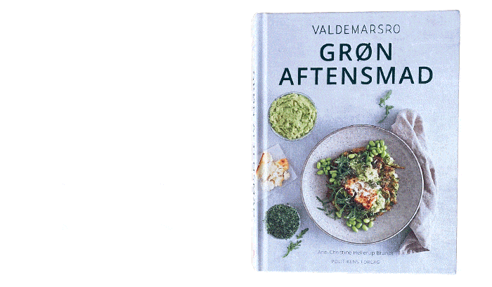 Bogen 'Valdemarsro - Grøn aftensmad' af Anne-Christine Hellerup Brandt, kendt for bloggen 'Valdemarsro'