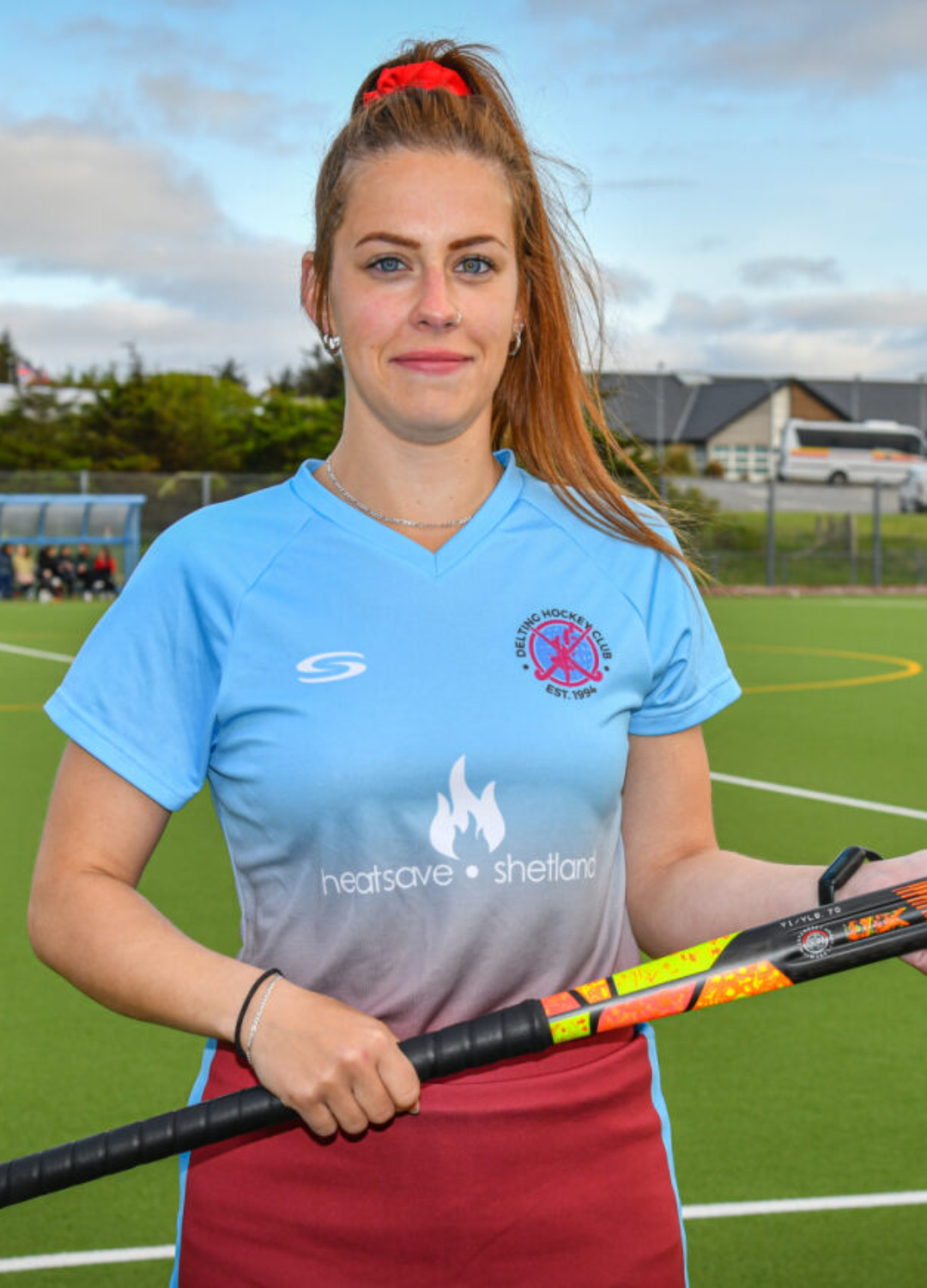 Delting Hockey Club kit being worn by female hockey player