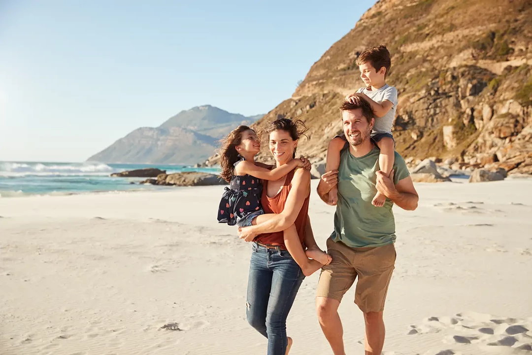 Family on the beach