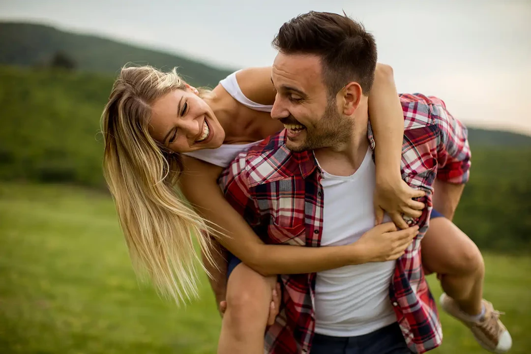 Young couple in the countryside