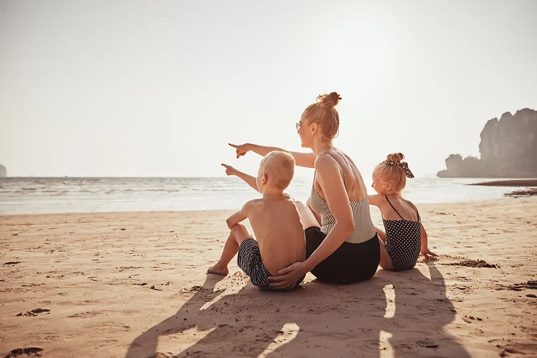 Family on the beach