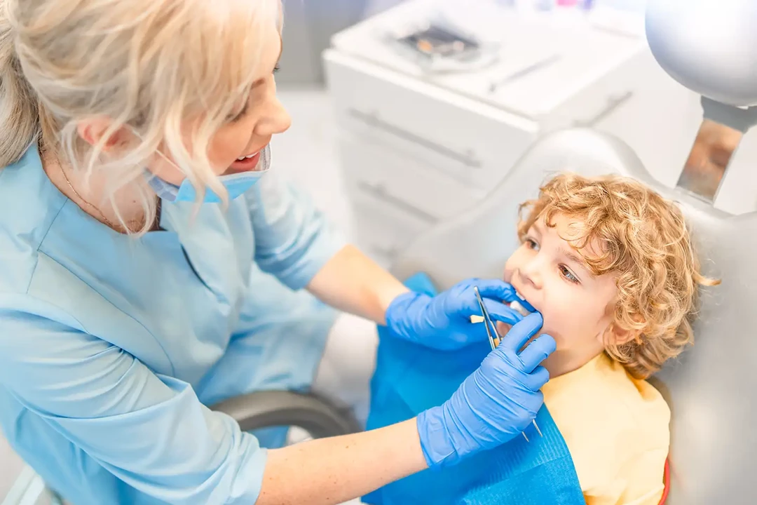 Young child at the dentist