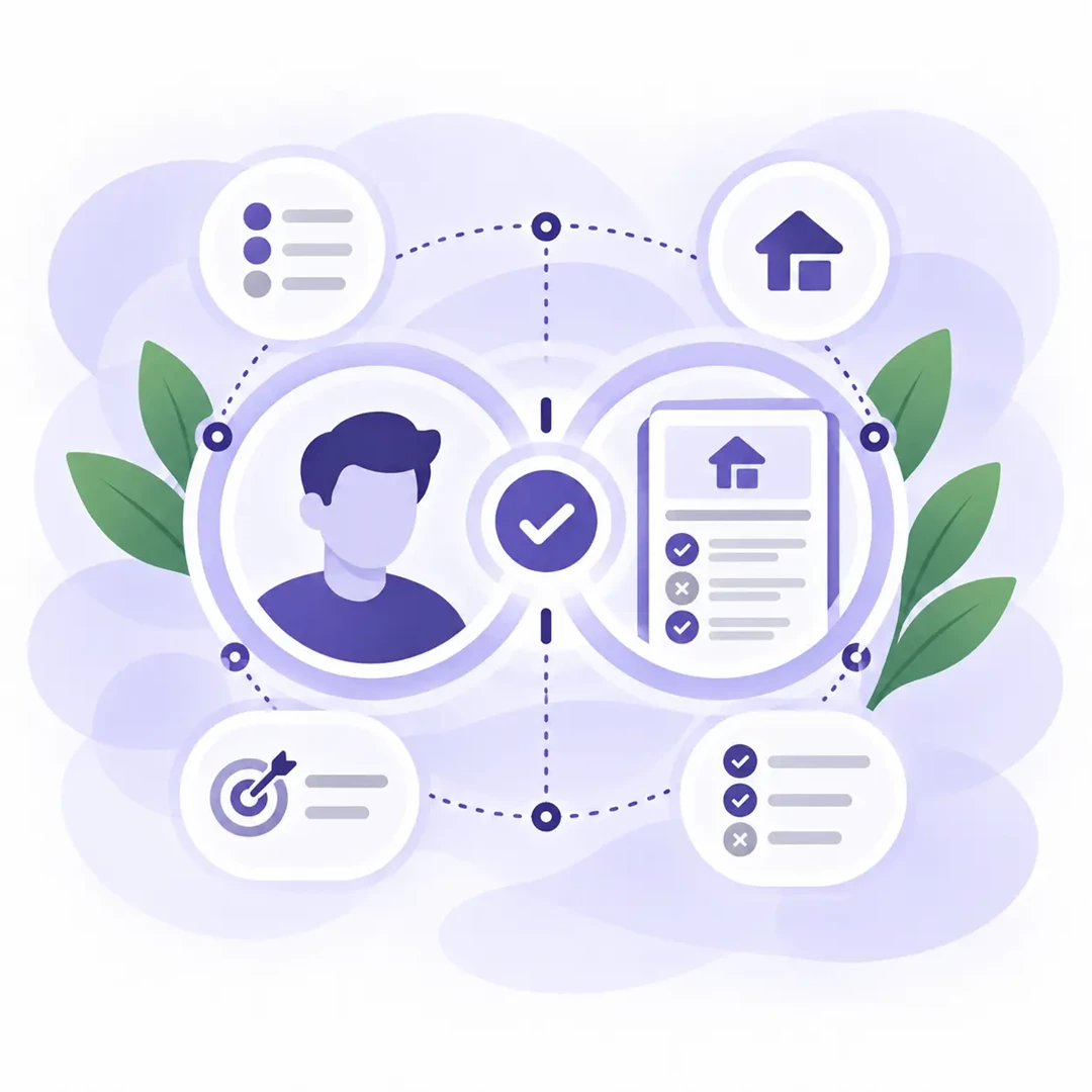 Illustration of a customer reviewing product guides
