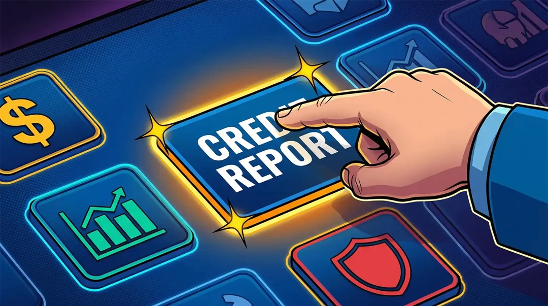 man checking credit report