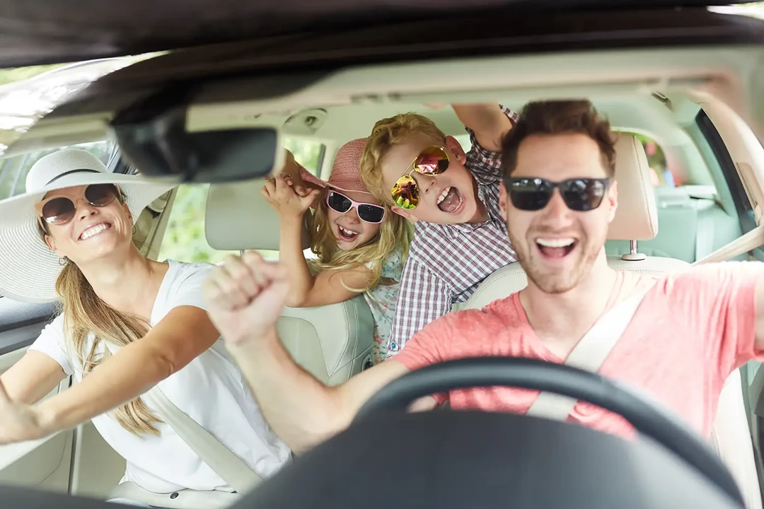 Family in a car