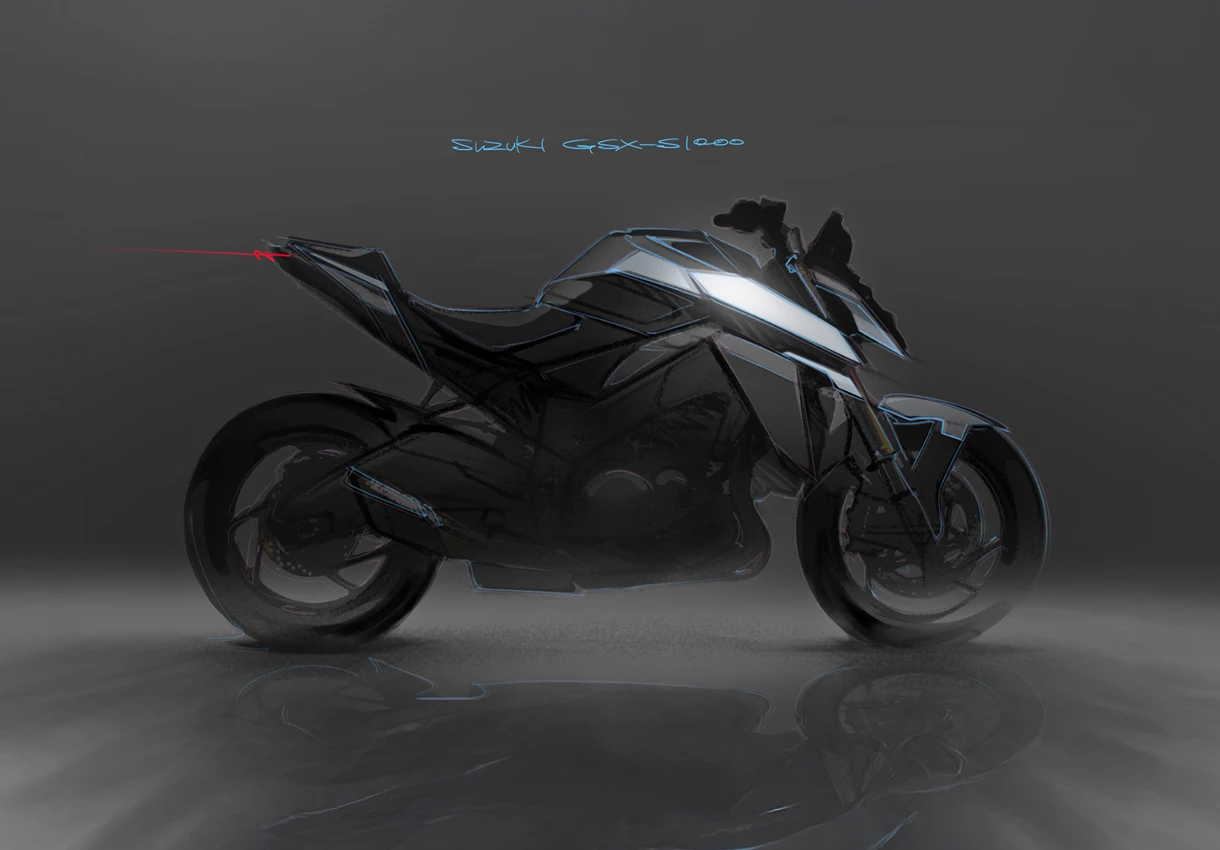 Suzuki GSX-S1000 silhouette drawing of the bike