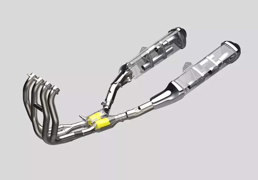Suzuki Hayabusa exhaust system cut out CGI