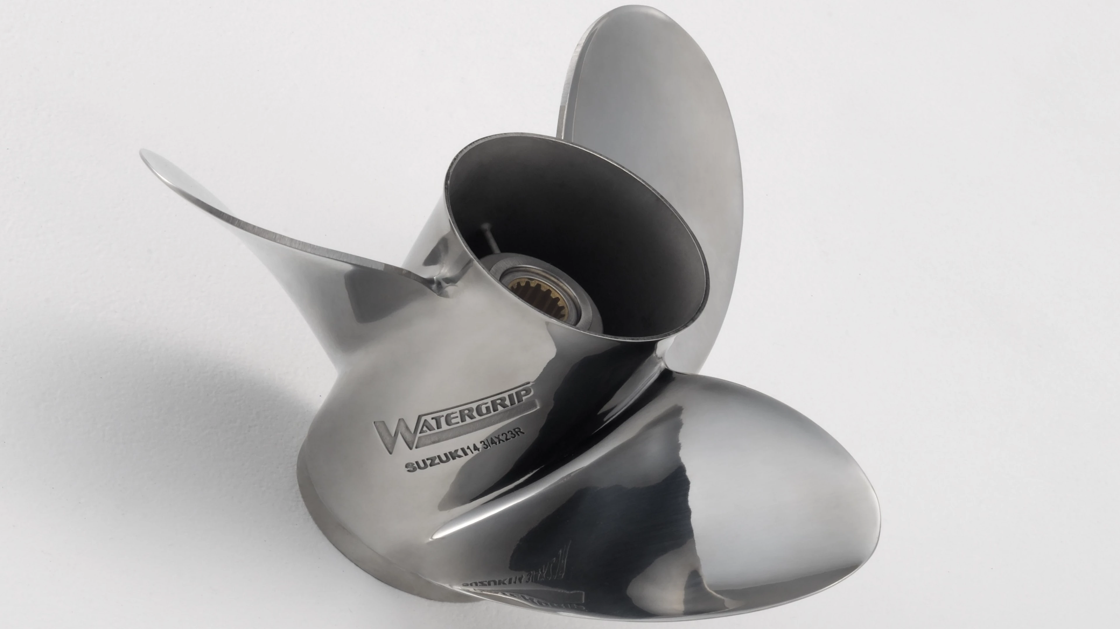 A watergrip propeller used on an outboard.
