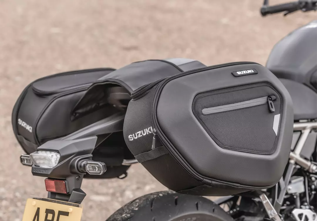 Suzuki GSX-8TT accessory soft panniers rear right hand side