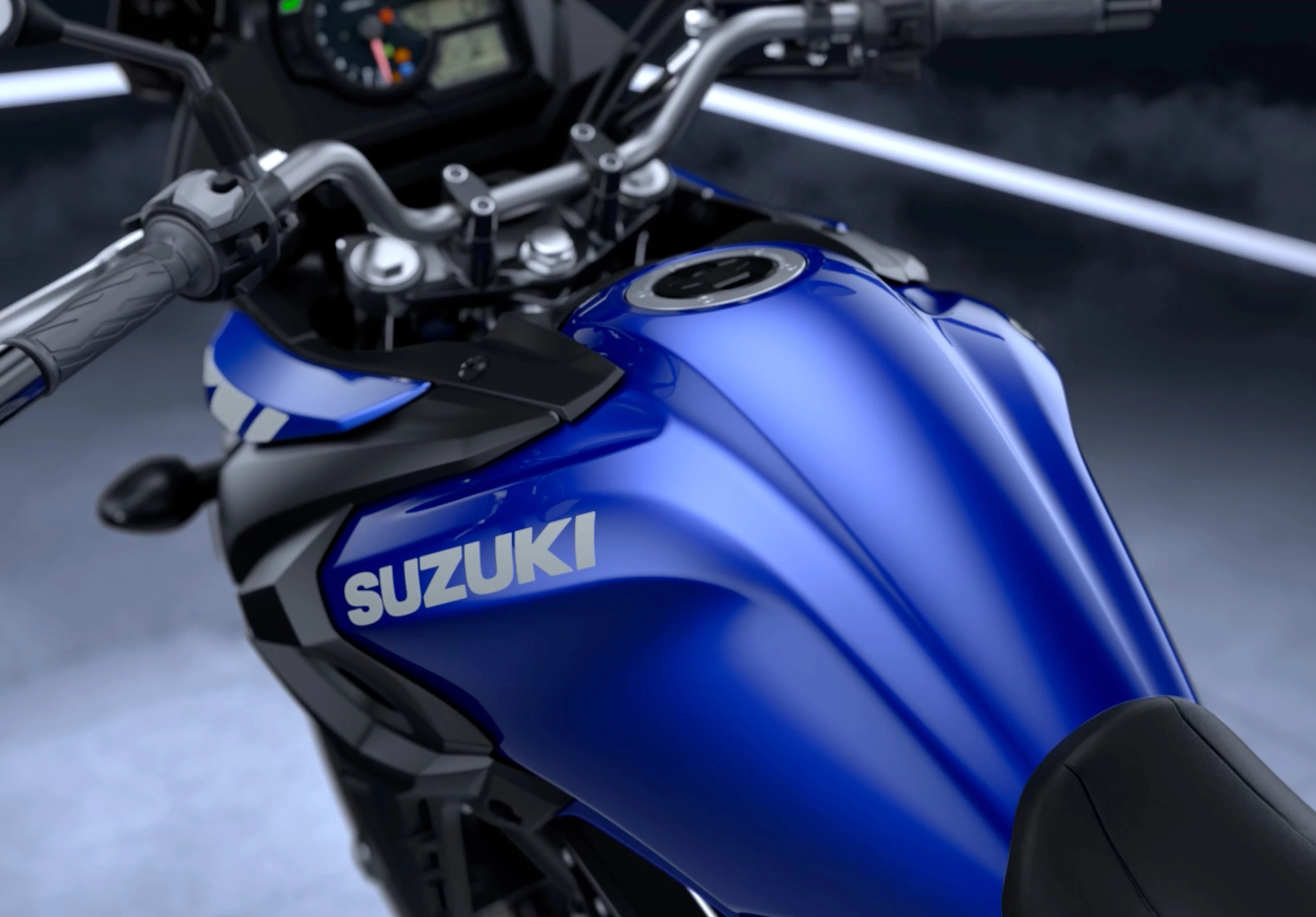 Suzuki V-Strom 650 stylish fuel tank close-up