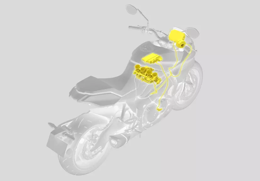 Suzuki Katana bike cut out demonstrating Suzuki Drive Mode Selector