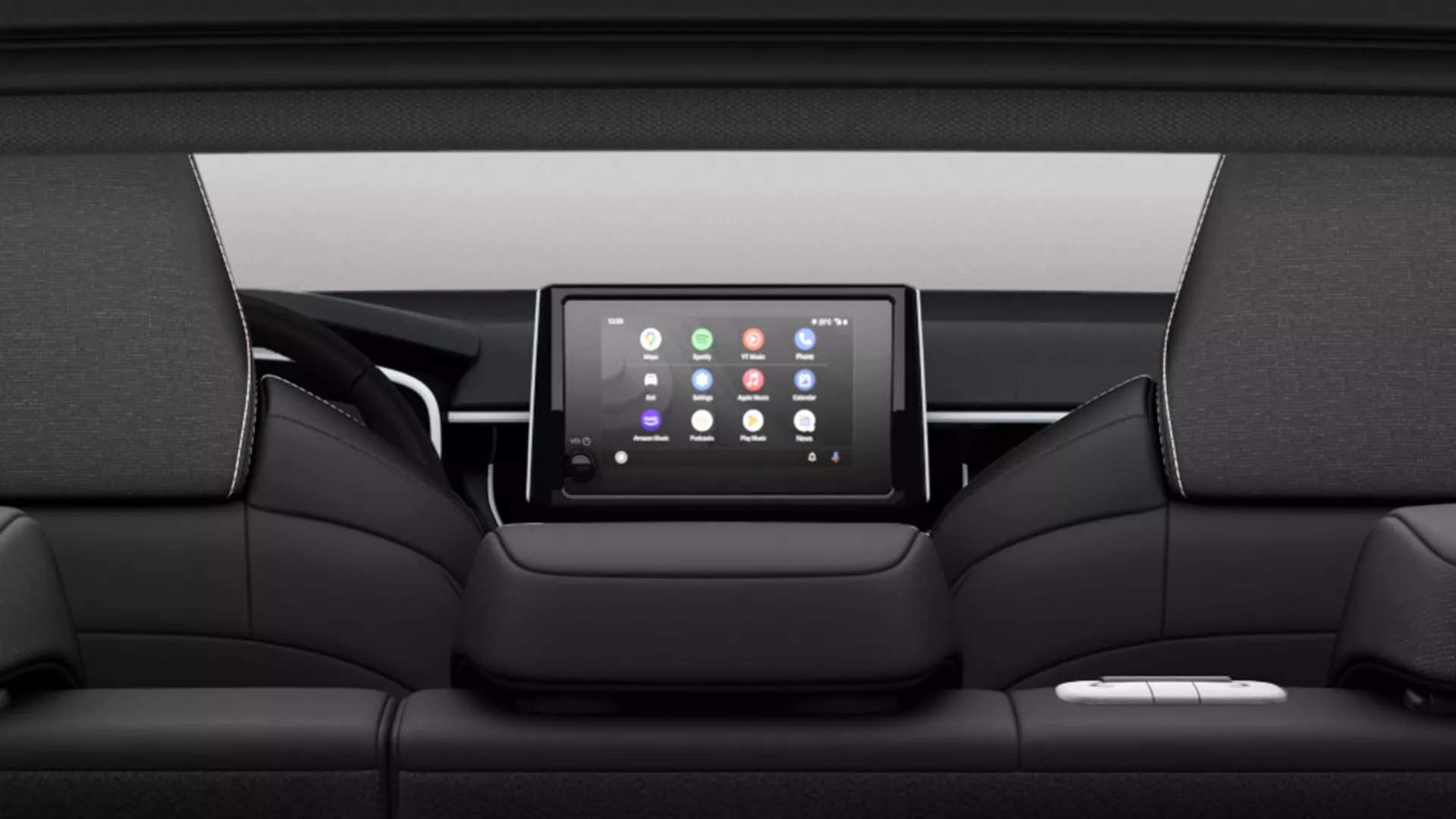 Interior view of Suzuki Swace showcasing central multimedia display and front seat tech features.