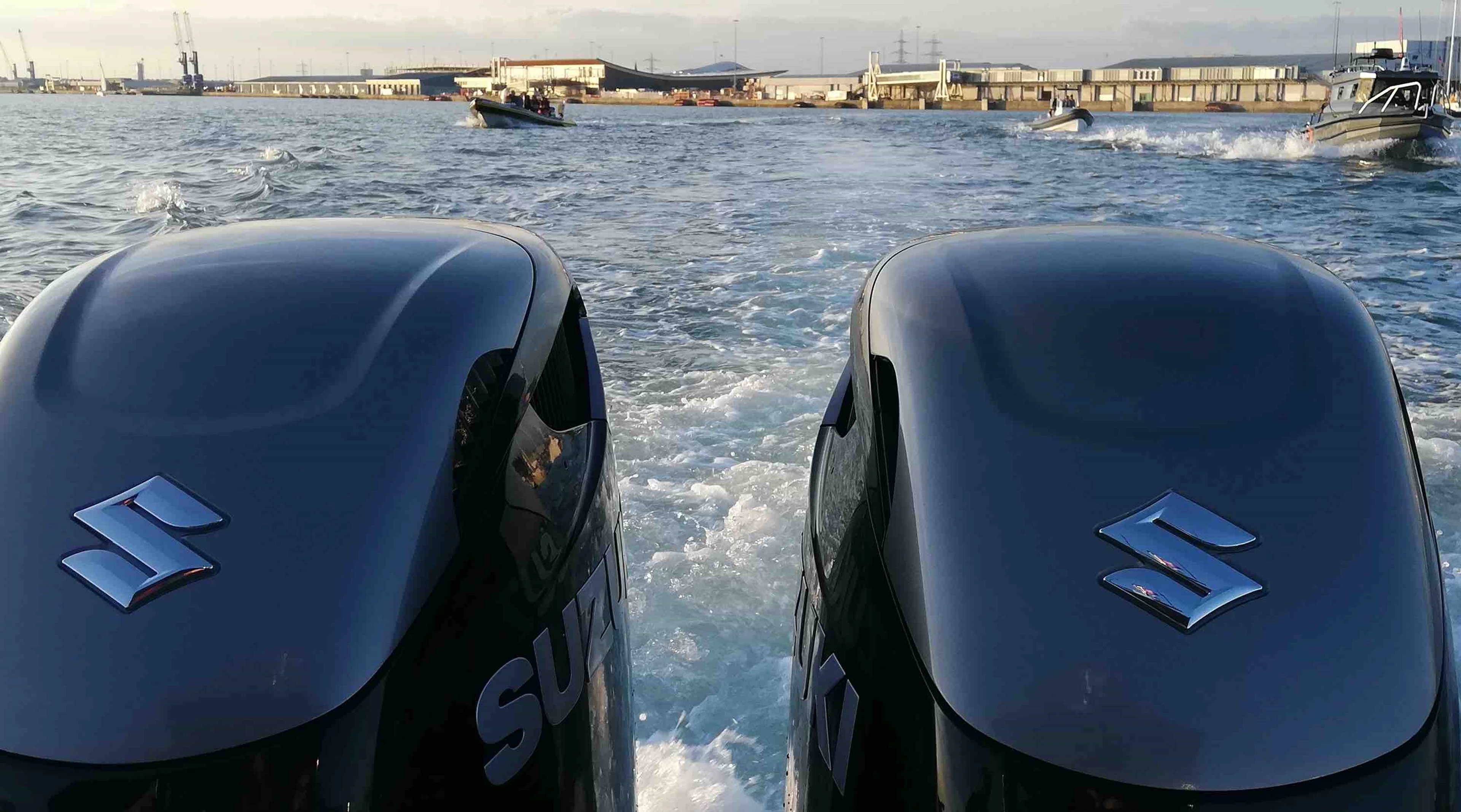 Two Suzuki outboards