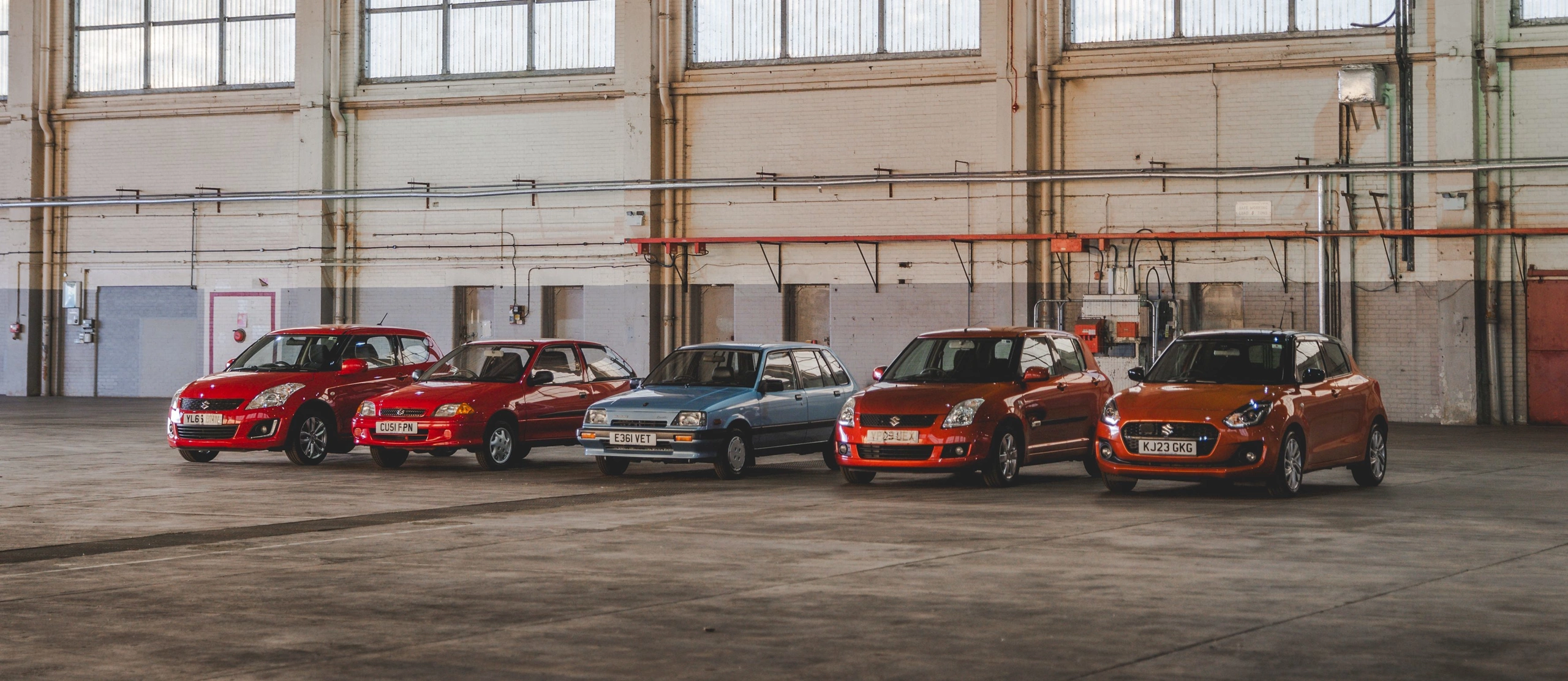Front view of Suzuki Swift variants
