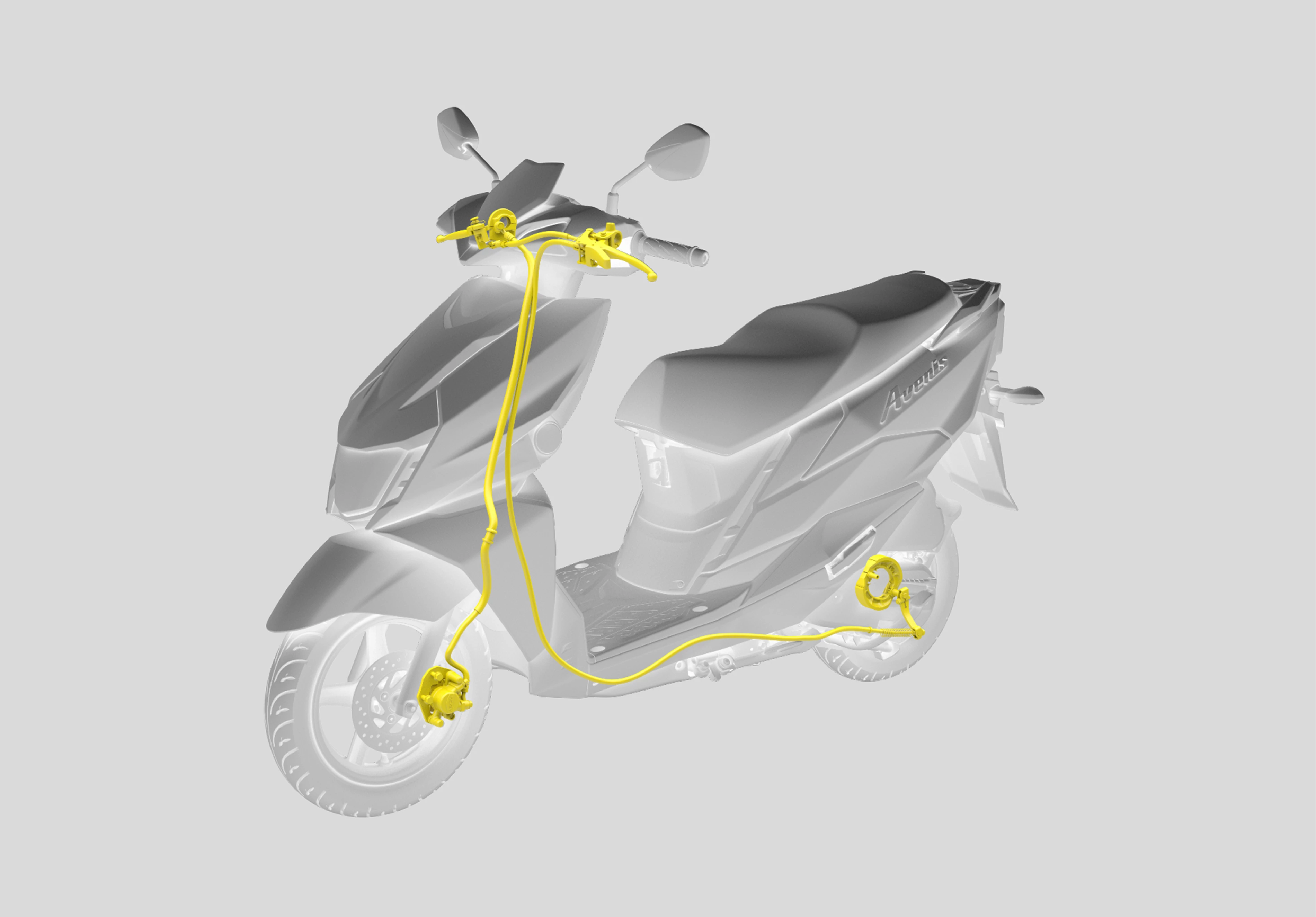 Suzuki Avenis 125 illustration of the combined braking system, designed for enhanced safety and control.