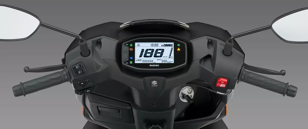 Suzuki Avenis 125 close up of the instrument display.