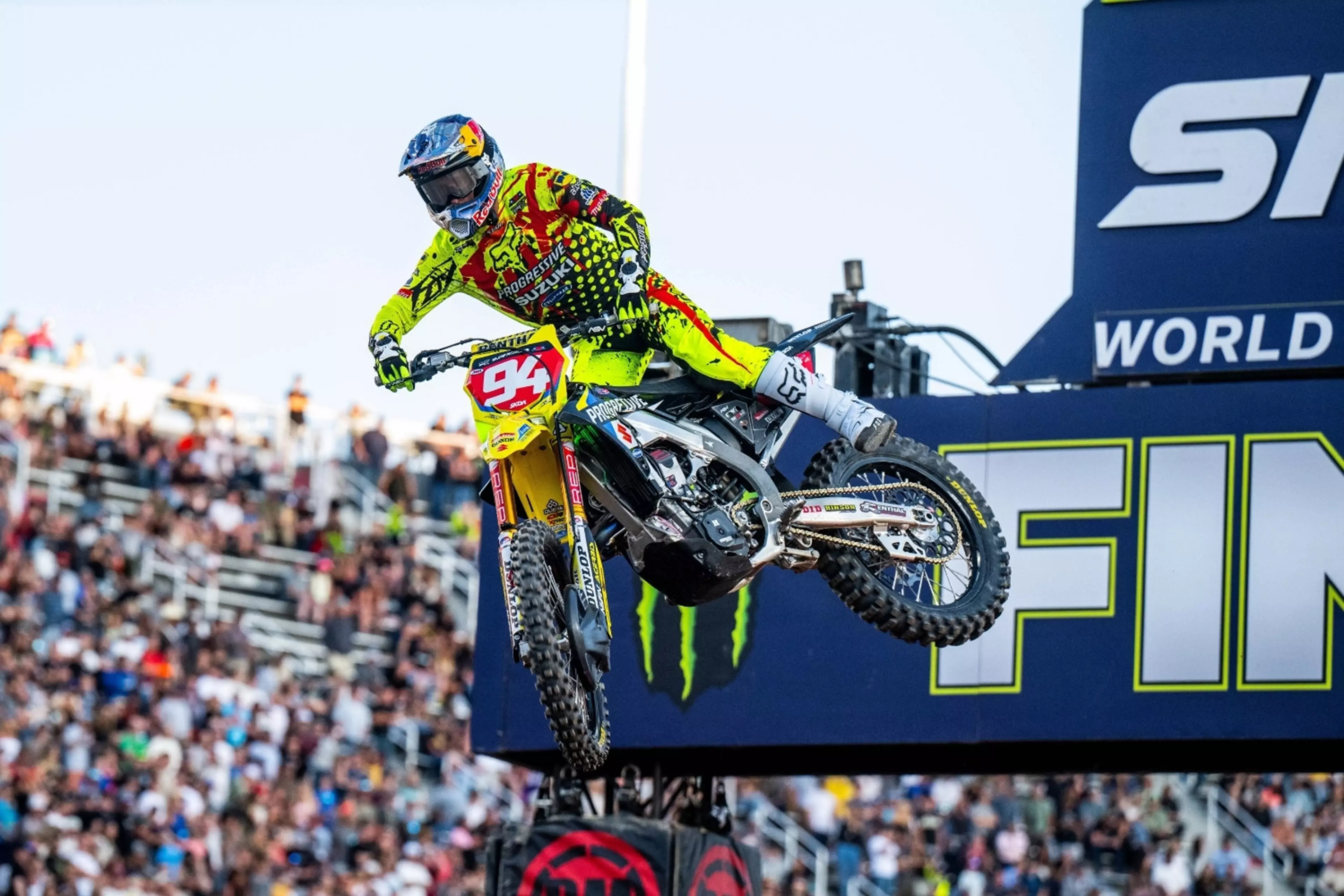 Roczen on the finish jump in Salt Lake City