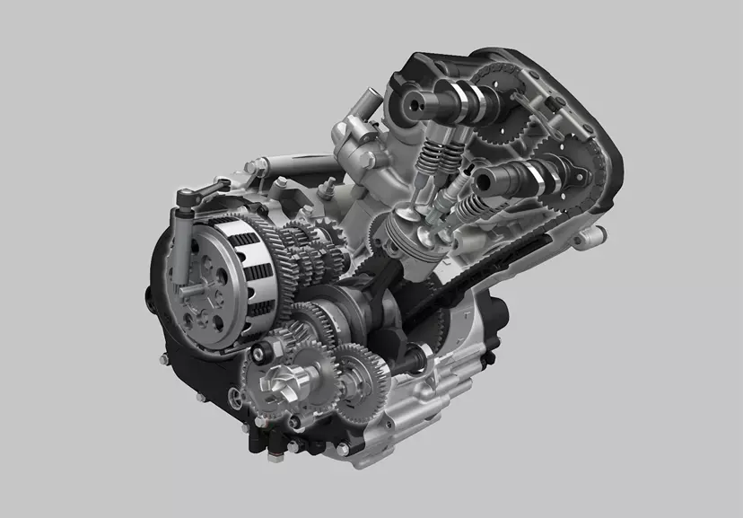 Suzuki GSX-R125 engine CGI cut out.