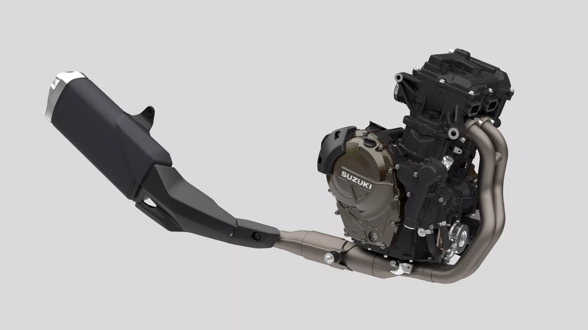 Suzuki V-Strom 800RE engine and exhuast CGI cut out