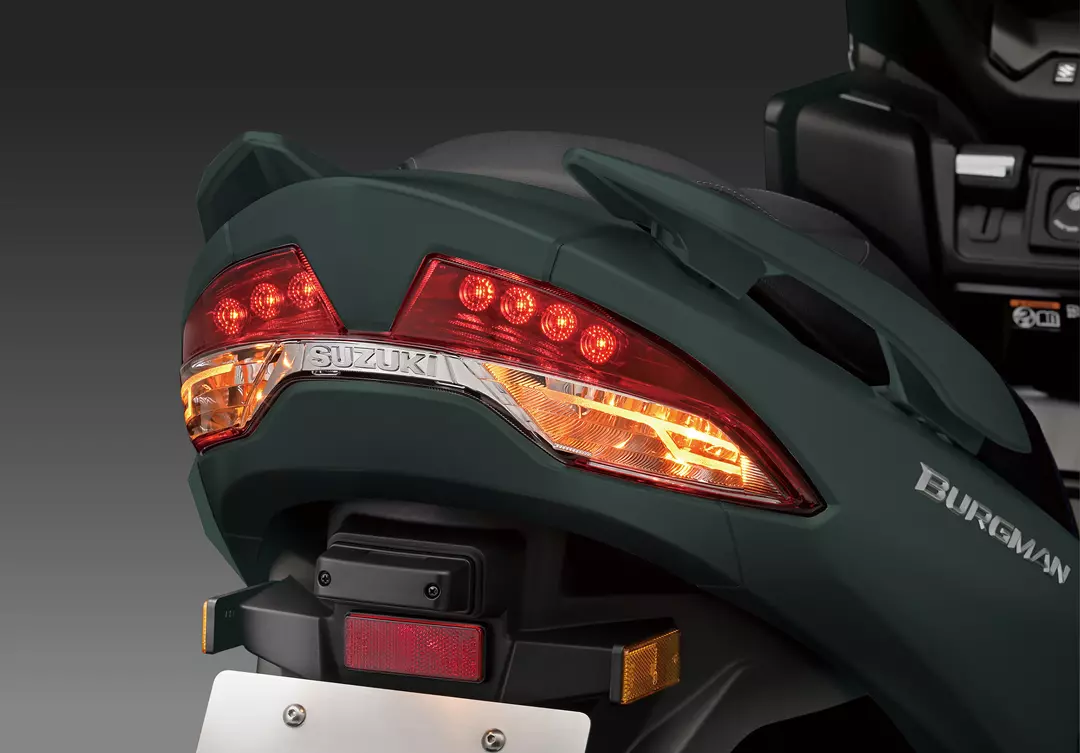 Suzuki Burgman 400 rear lights close-up
