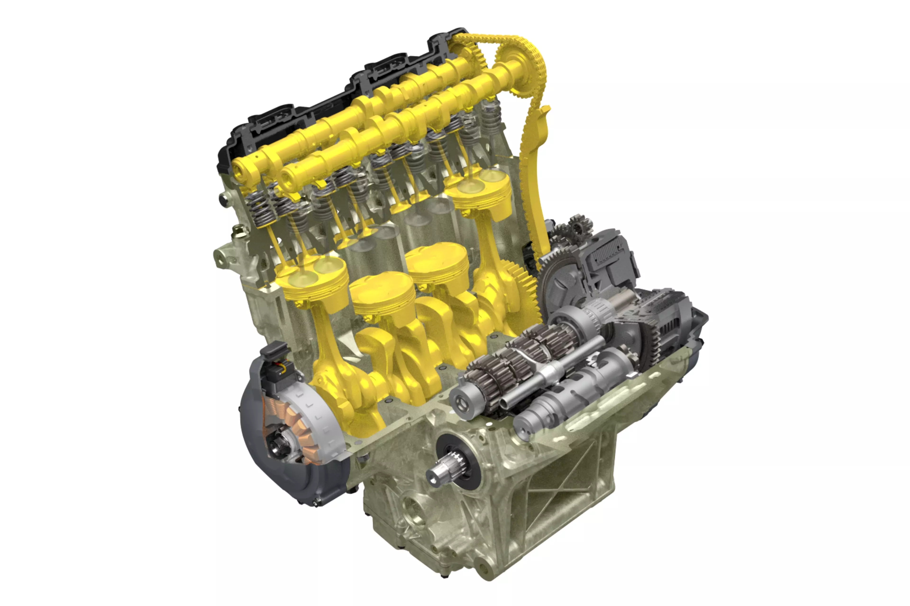 Engine cutaway of the GSX-R1000R