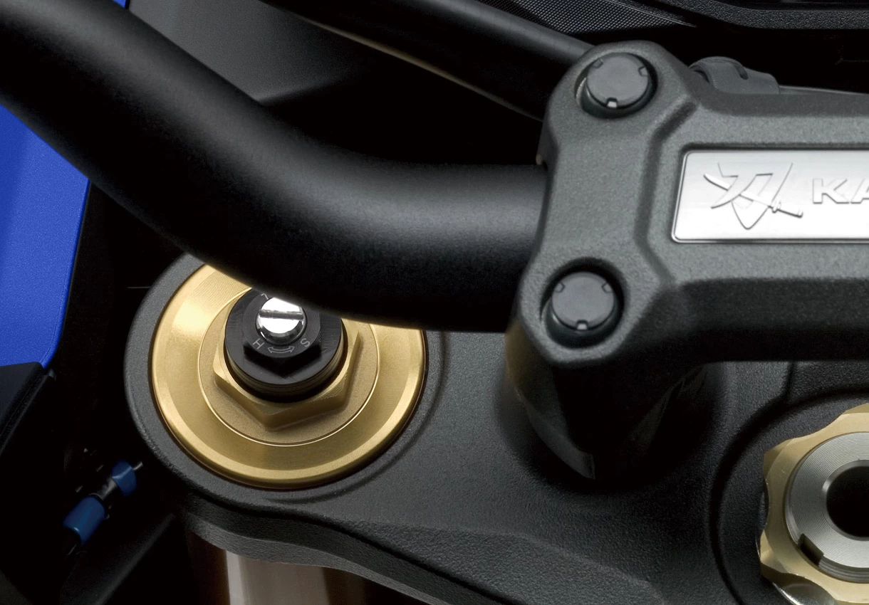 Suzuki Katana front fork adjuster close-up
