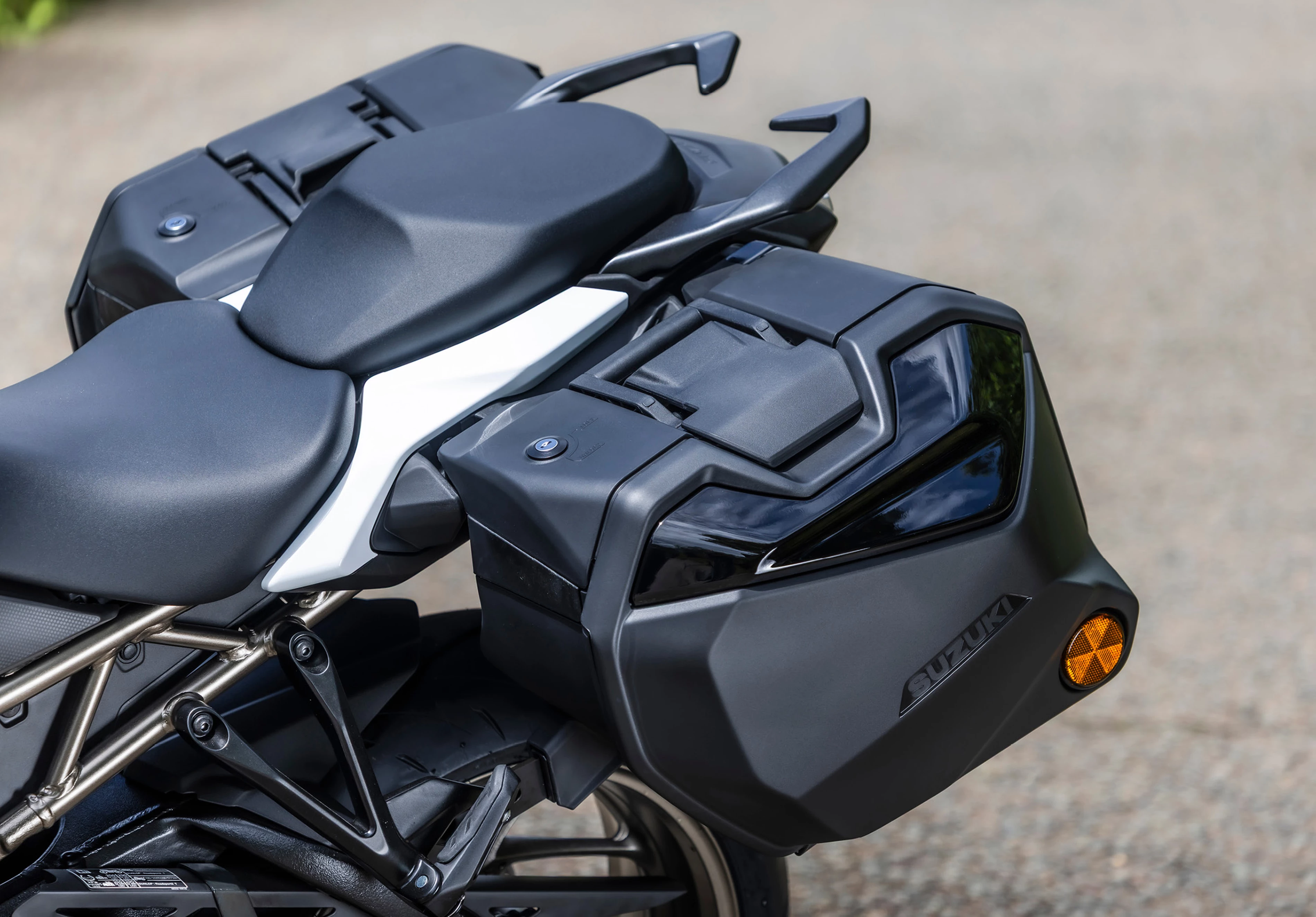 Suzuki GSX-S1000GT+ rear end and pannier close-up
