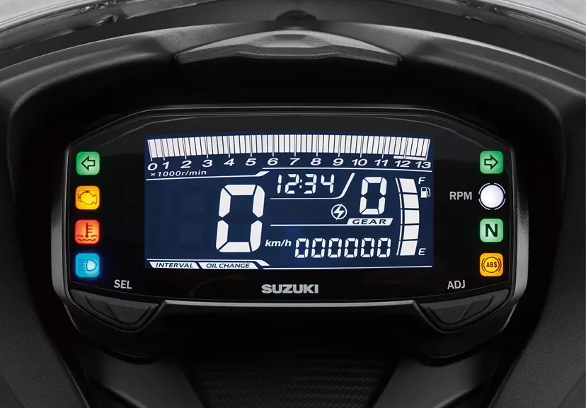Suzuki GSX-S125 LCD dash and instrument close up