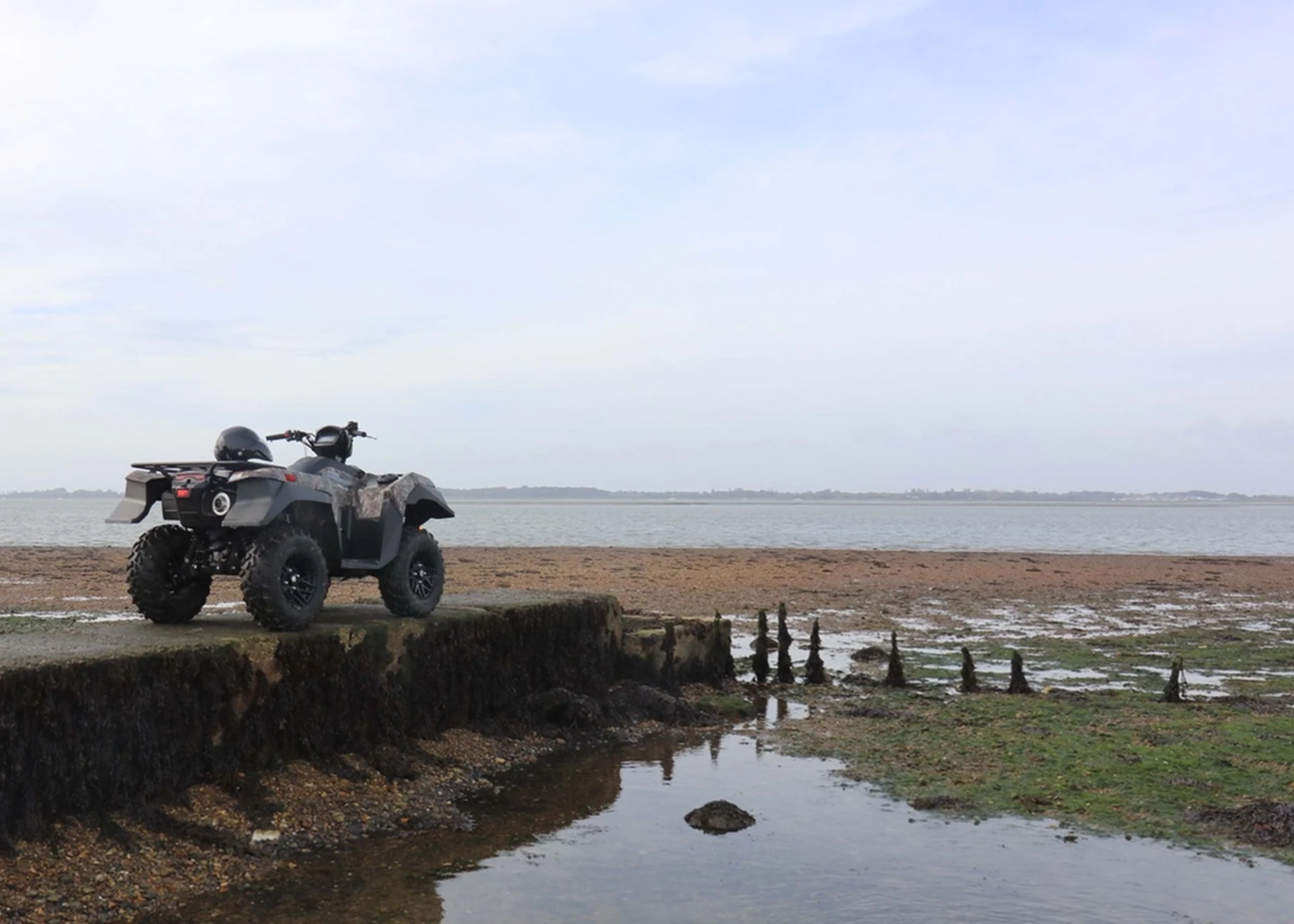 ATV parked on pier 