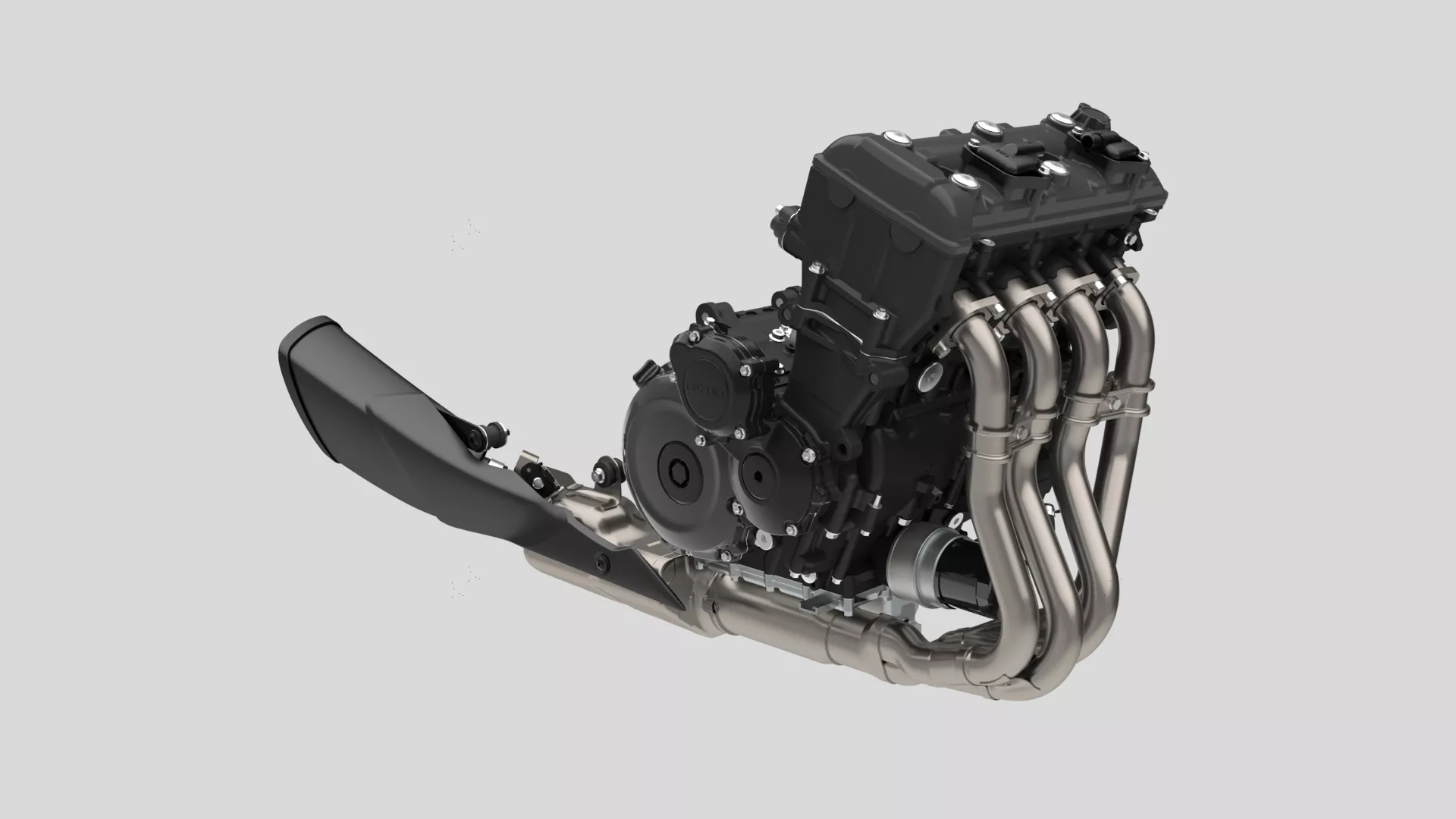 Suzuki GSX-S1000GX+ CAD cut-out of the engine and exhaust