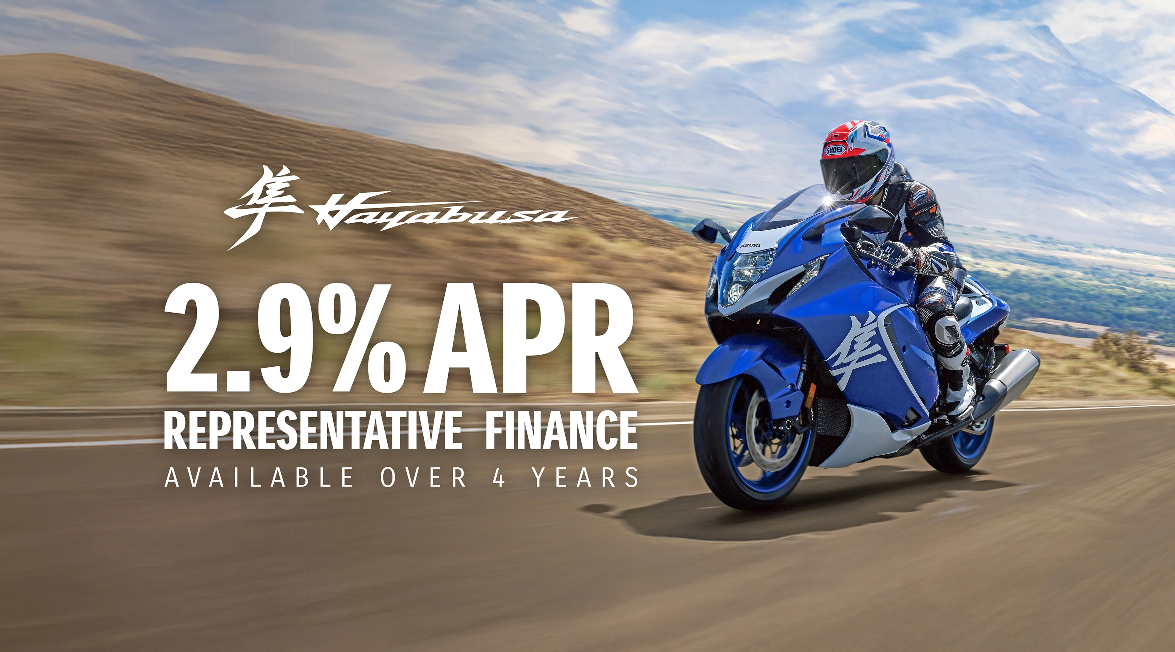 Suzuki Hayabusa Special Edition heading down a country road