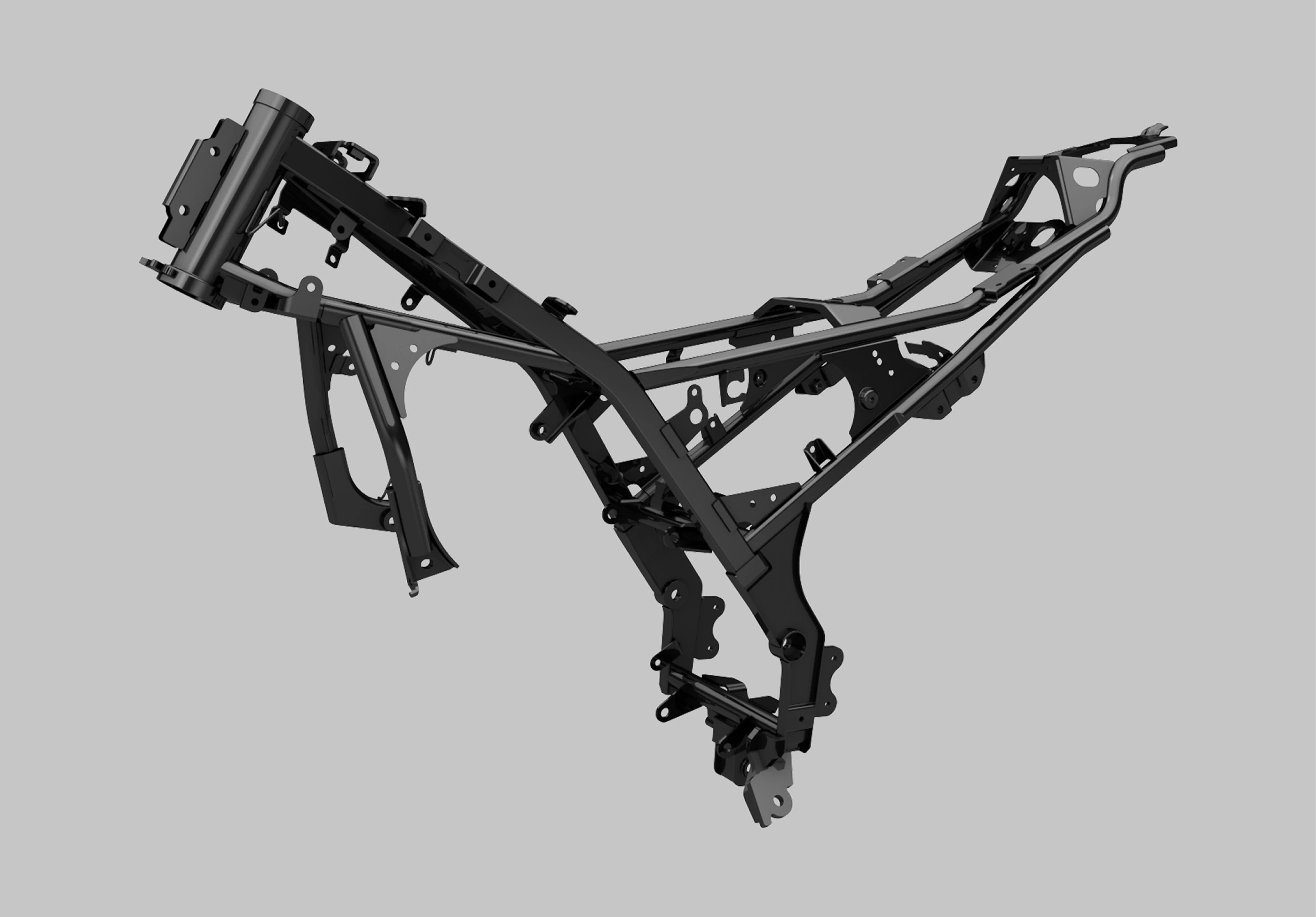 Suzuki GSX-S125 chassis CGI of the bare chassis. 