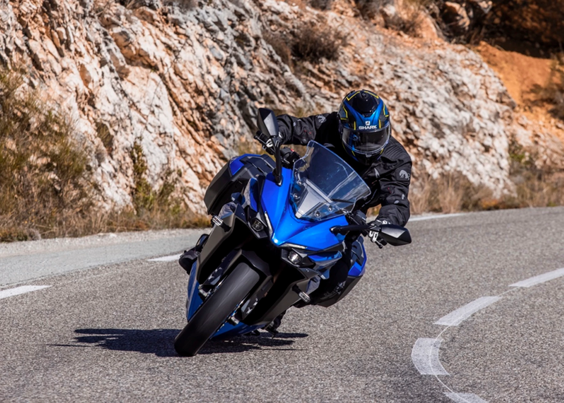 Suzuki GSX-S1000GT Sports Tourer Motorcycle in the mountains