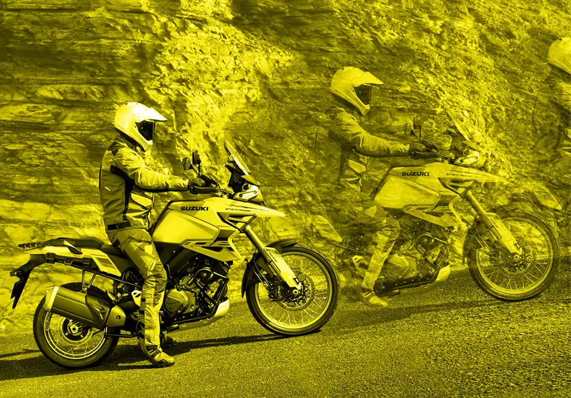 Suzuki V-Strom 1050DE Tour stationary on a hill