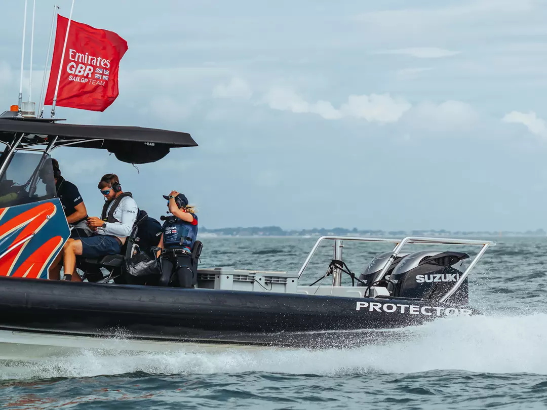 Emirates GBR chase boat powered by Suzuki