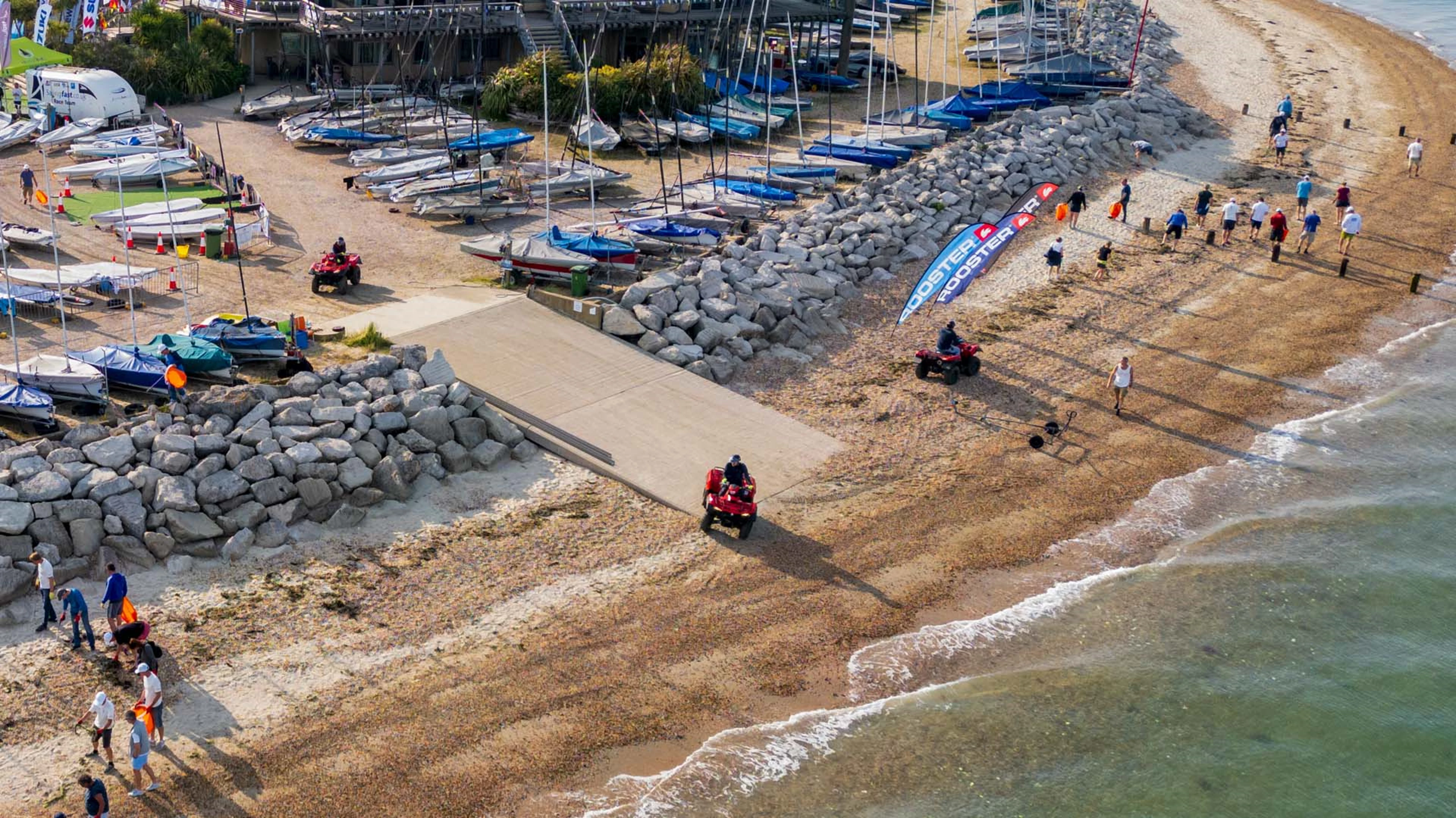 Suzuki KingQuads on a beach clean at HISC
