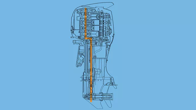 Схема смещённого приводного вала Suzuki DF115B