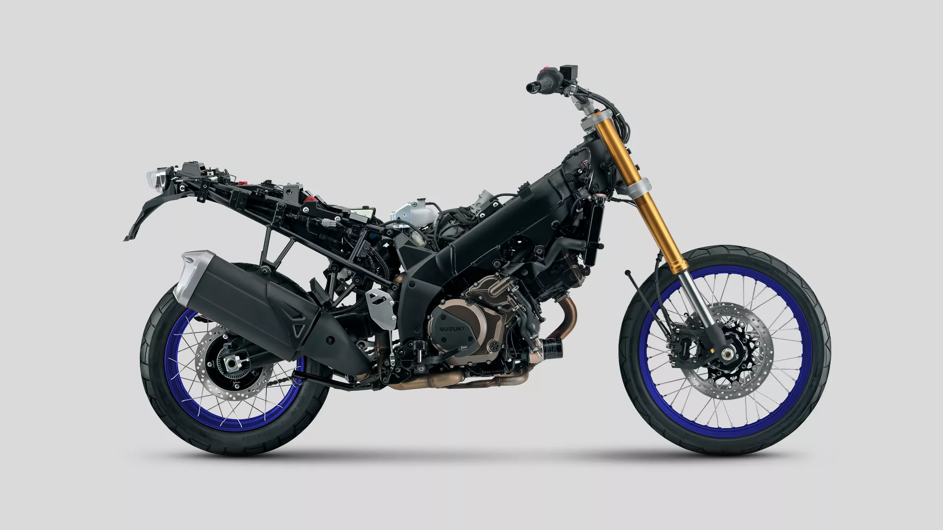 Suzuki V-Strom 1050DE frame and engine cut out
