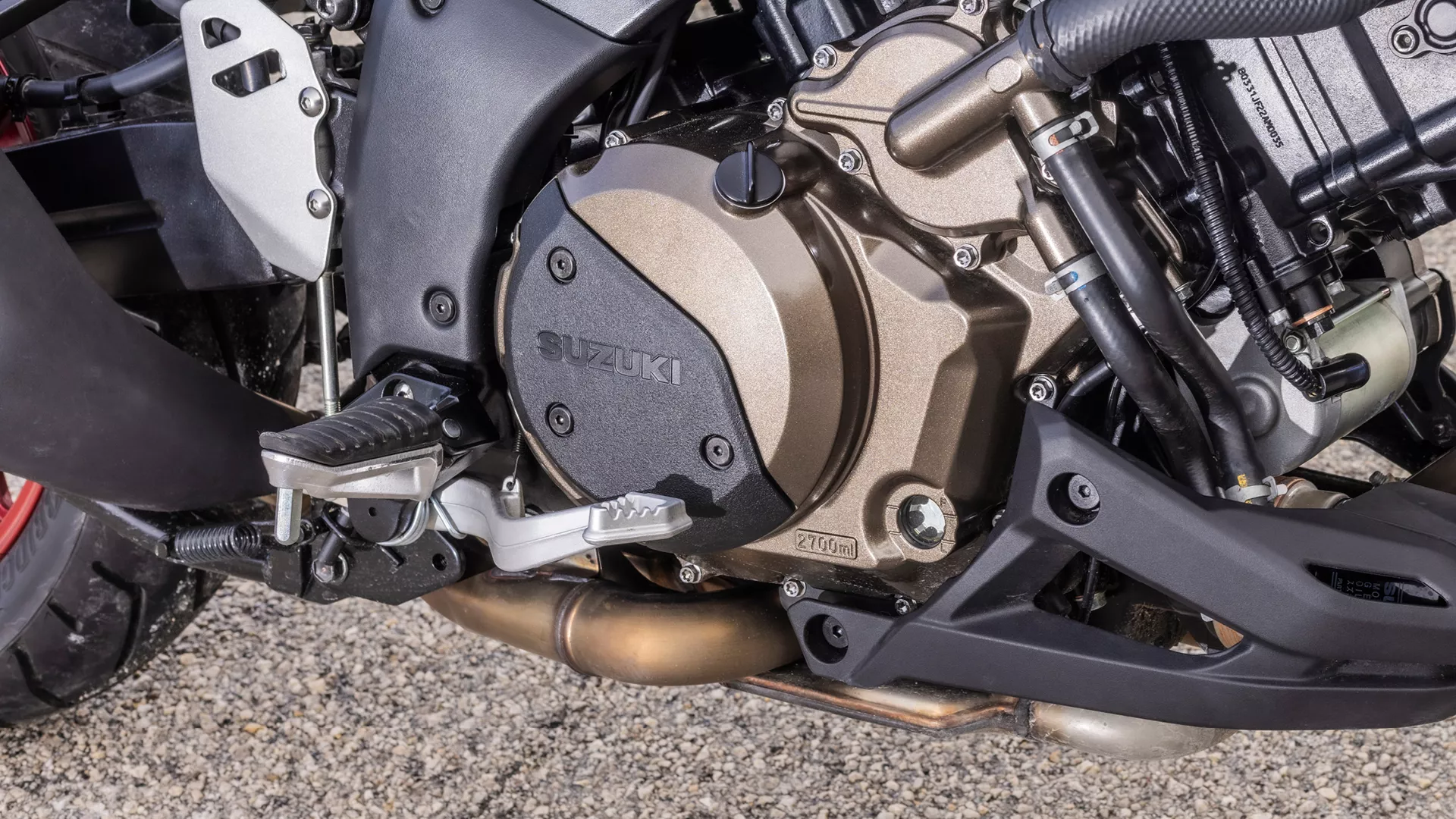 Suzuki V-Strom 1050RE right hand side footpeg close-up