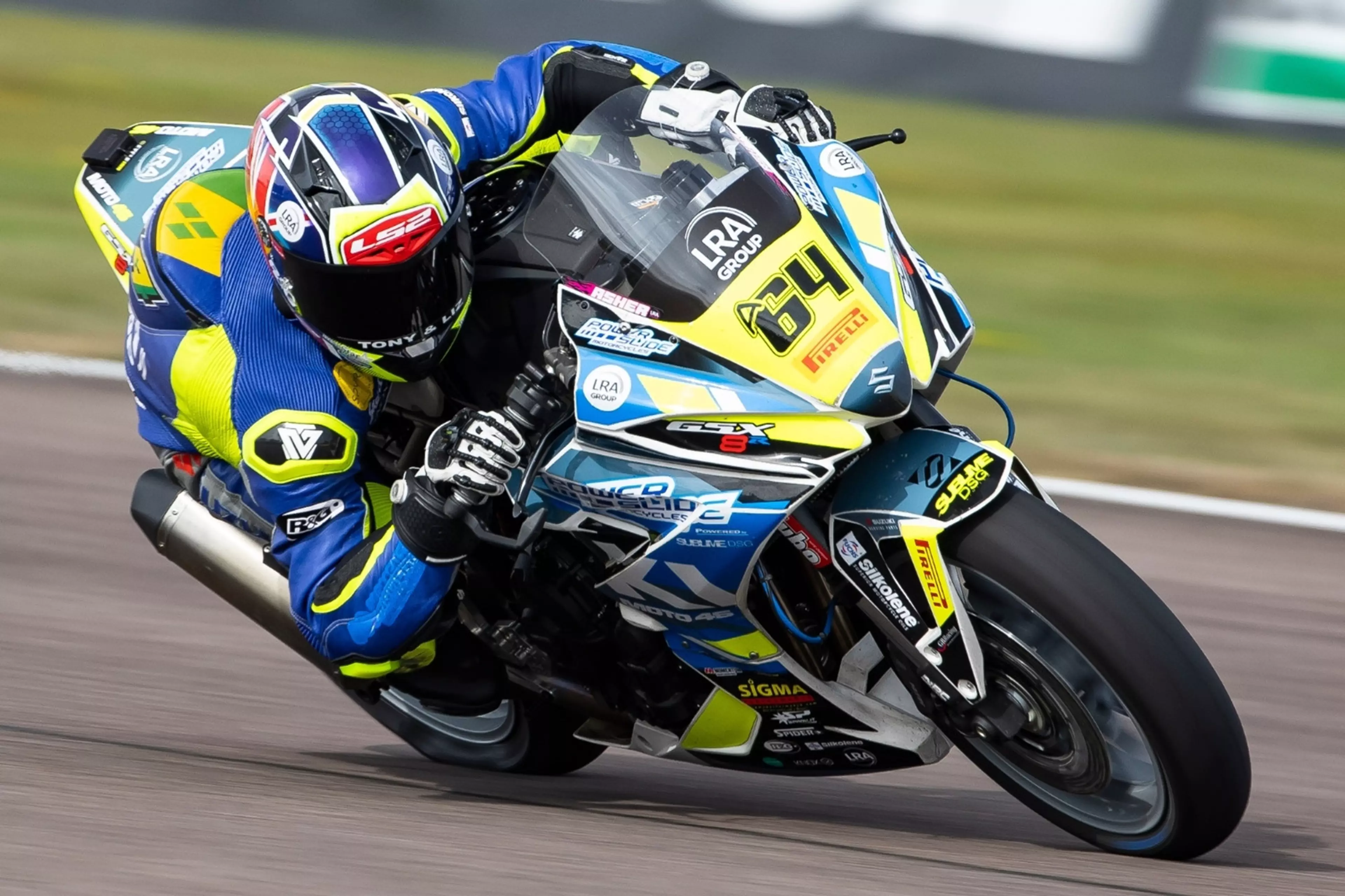 Asher Durham on the 8R at Thruxton