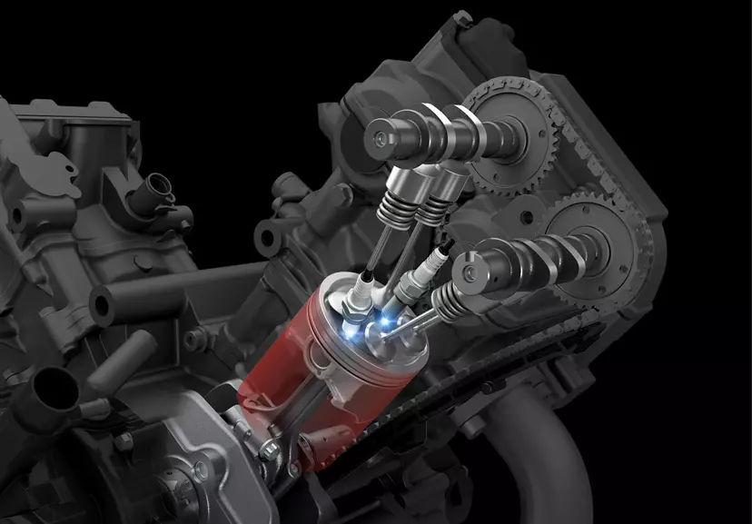 Suzuki SV650X spark plug workings CGI close up