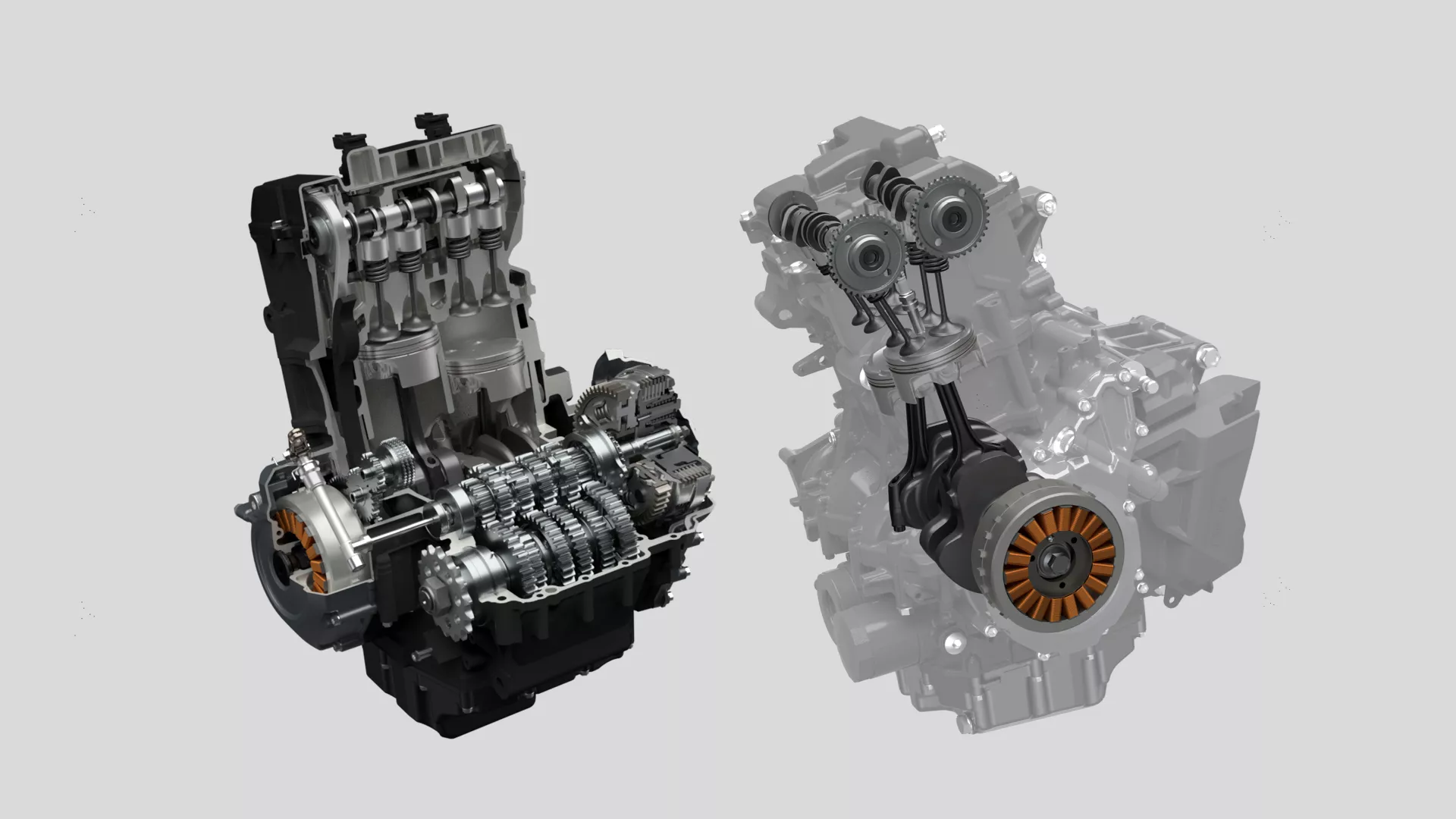 Suzuki GSX-8R engine cut our CGI showcasing the pistons